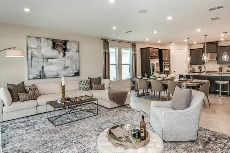 Veranda Oaks Model Home Living Room at Center Lake Ranch