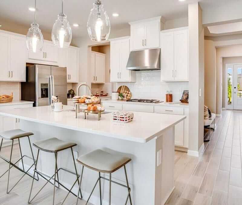 Taylor Morrison teal creek model home kitchen in Center Lake Ranch
